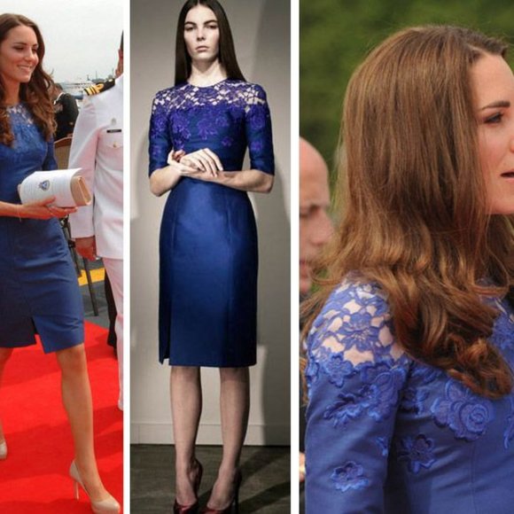 Erdem Jacquenta Blue Lace Dress - Picture 4 of 5